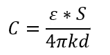 Calculation formula for flat capacitance